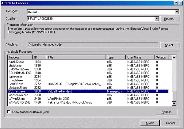 Visual studio attach to process вместо start